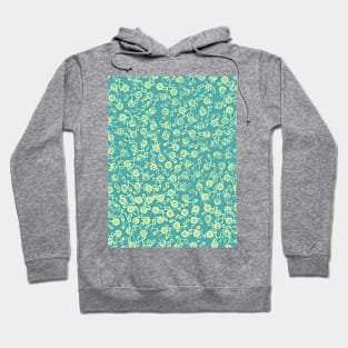 Blue Washed Flowers Hoodie